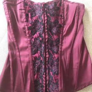 Red Corset with Black lace detailing